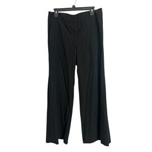 New York & Company Womens 10 Black Pinstripe Dress Pants Wide Leg Career Mobster